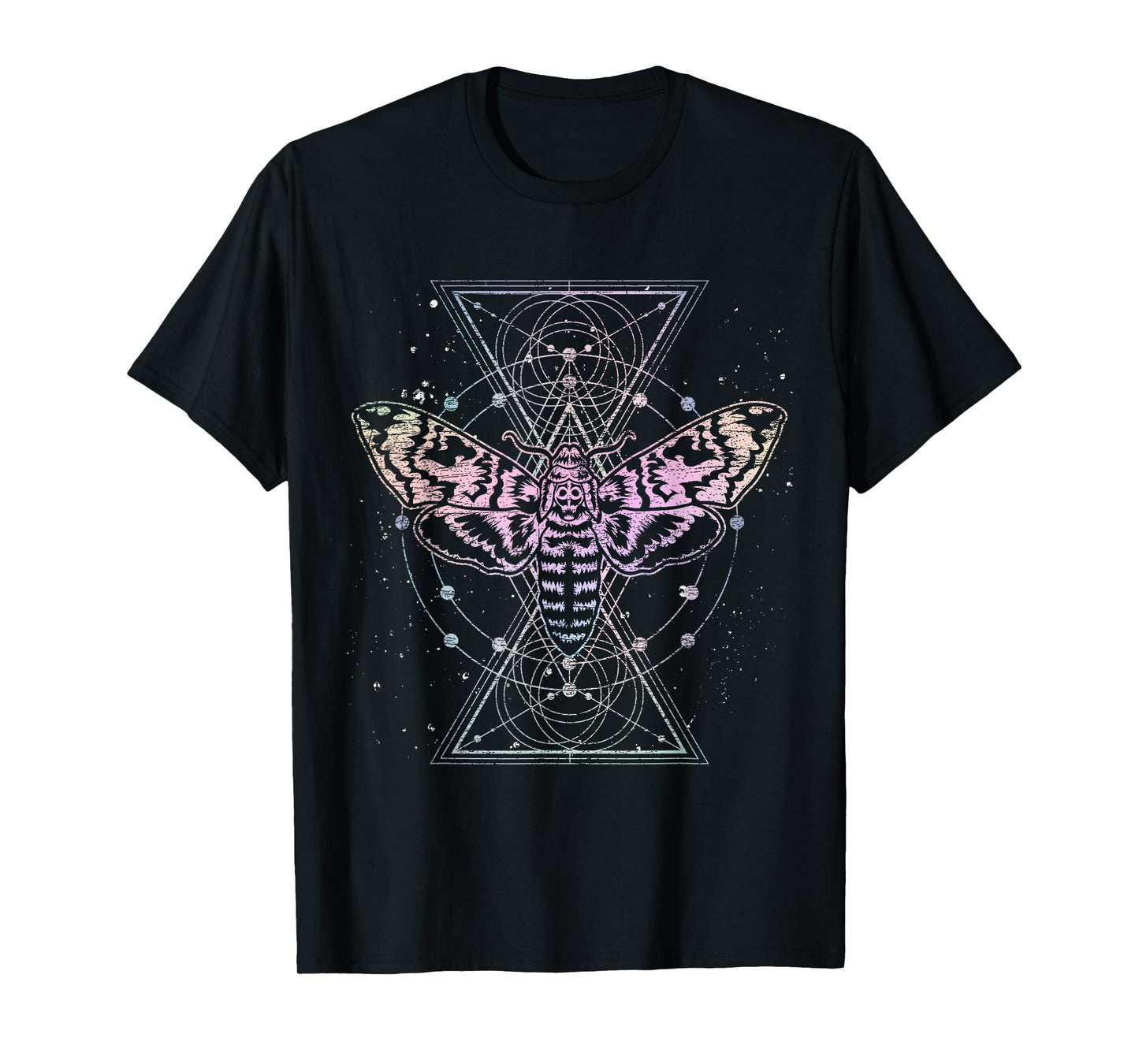 Moth Astrology Insect Kowai Sacred Geometry Pastel Goth T-Shirt