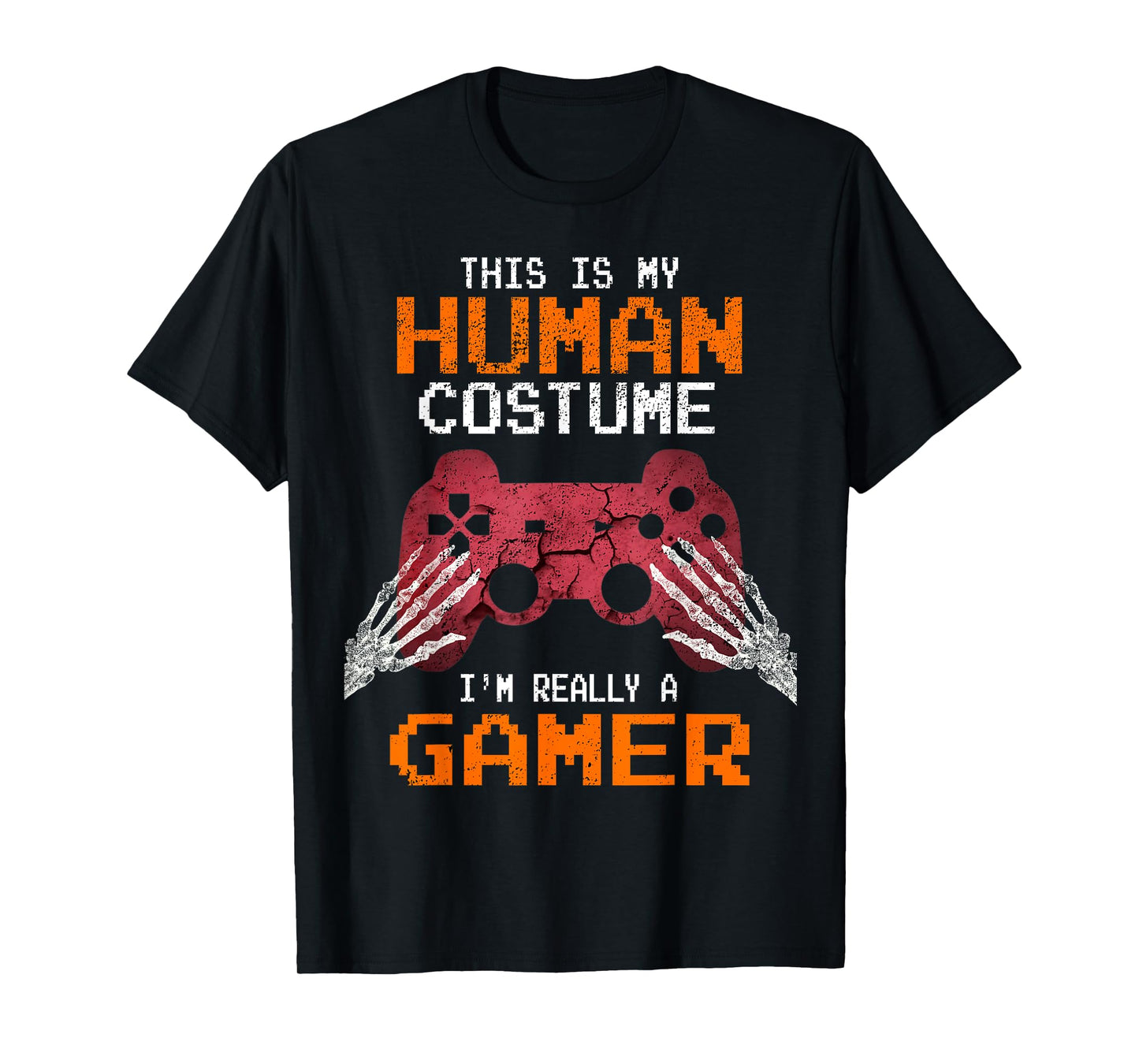 Halloween Gamer Video Games Human Costume Boys Teens T-Shirt