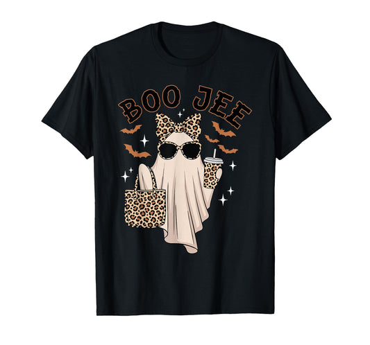 Boo JEE Boujee Pink Ghost Halloween October Vibes T-Shirt
