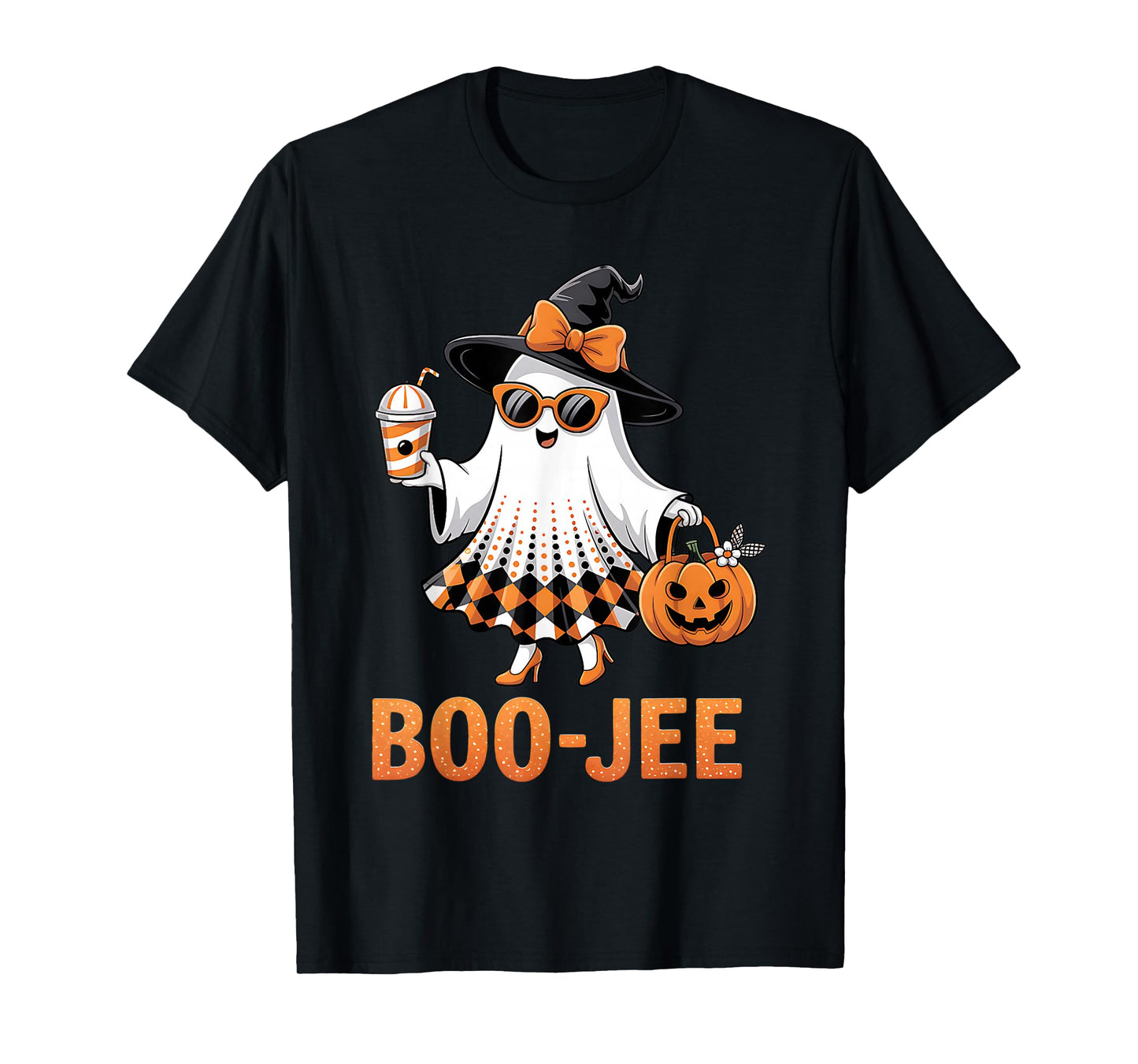 Cute Coquette Boo JEE Ghost Halloween Costumes Womens Girls T-Shirt
