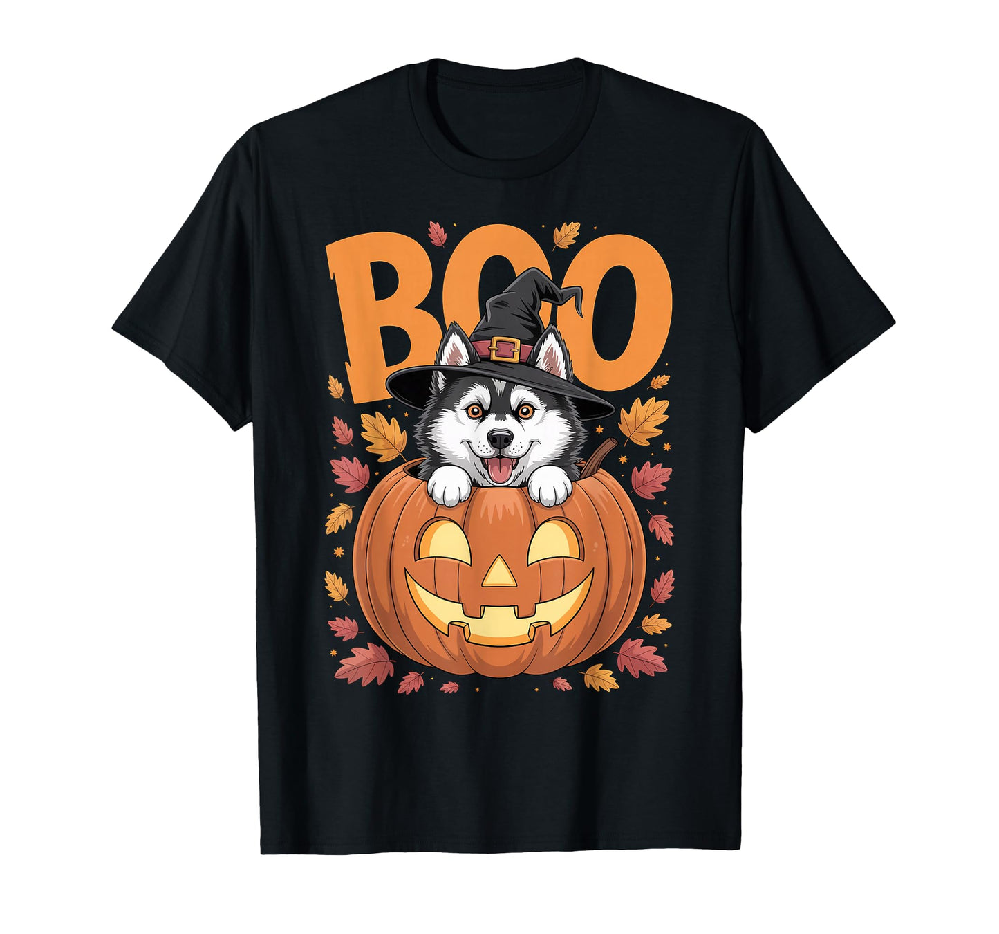 Husky Costume on Pumpkin Halloween Siberian Husky T-Shirt
