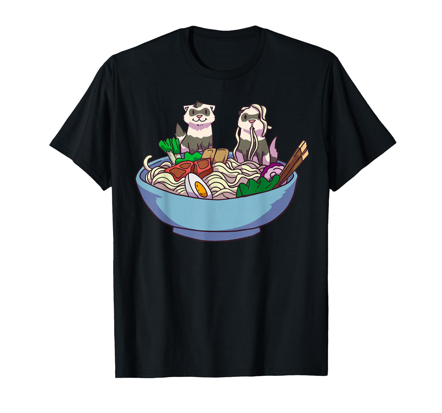 Ferret Ramen Noodles Anime Kawaii Japanese Otaku Gift T-Shirt Small