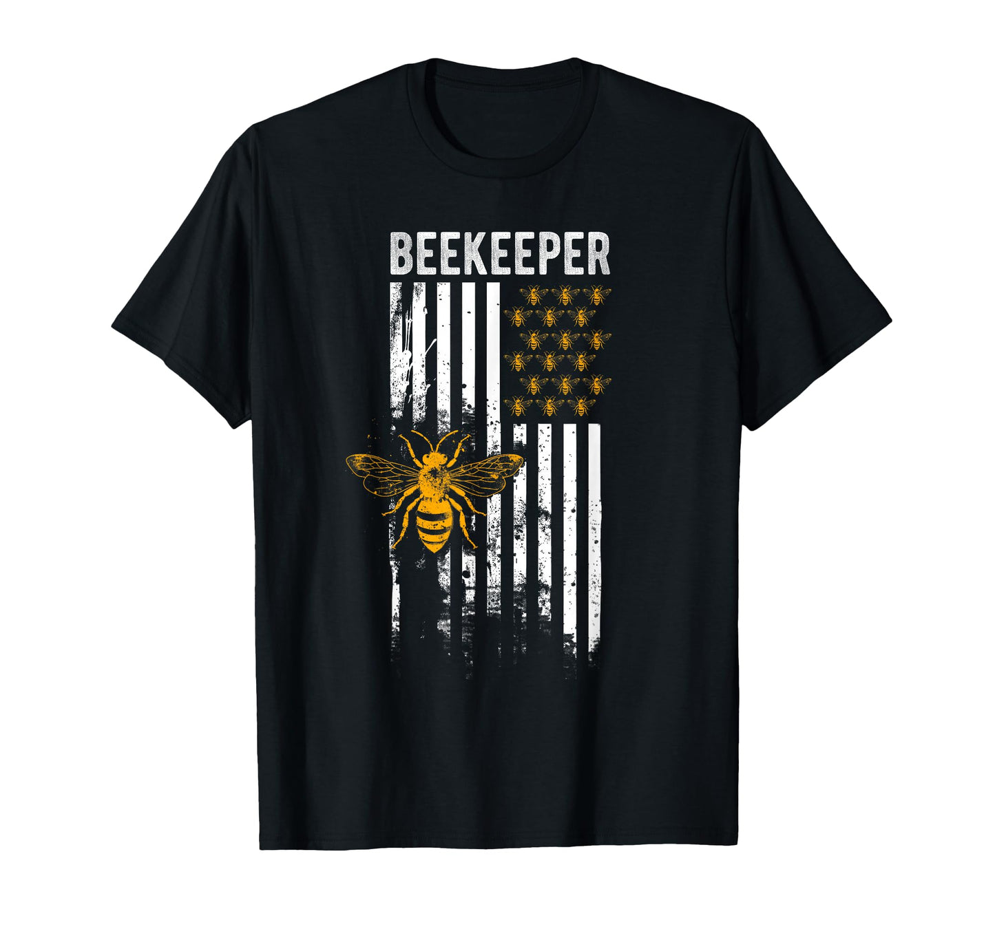 BEEKEEPER Beekeeping American Flag Patriot Bee America Fan T-Shirt