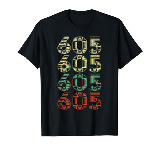 Vintage South Dakota SD tshirt Retro 605 Area Code shirt T-Shirt