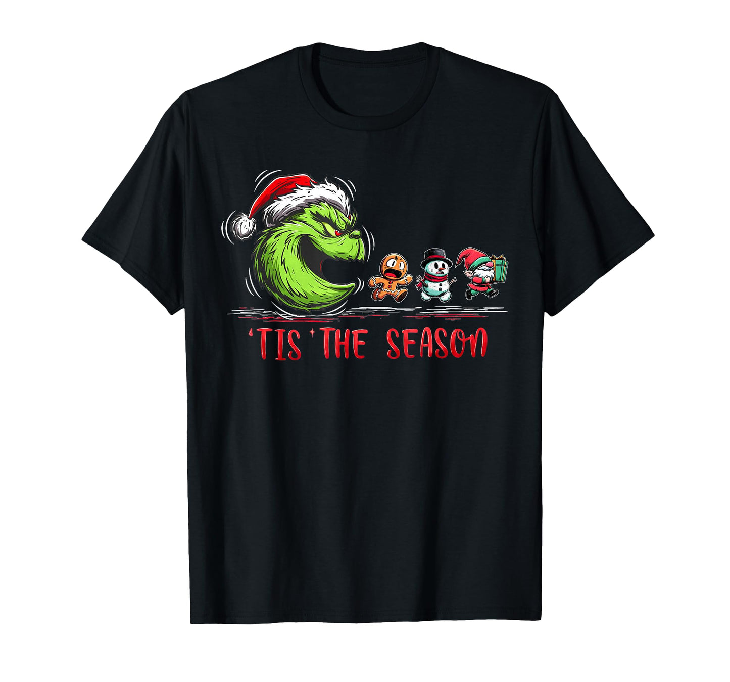 Tis The Season Christmas Green Ghost Eat Cookie Gingerbread T-Shirt