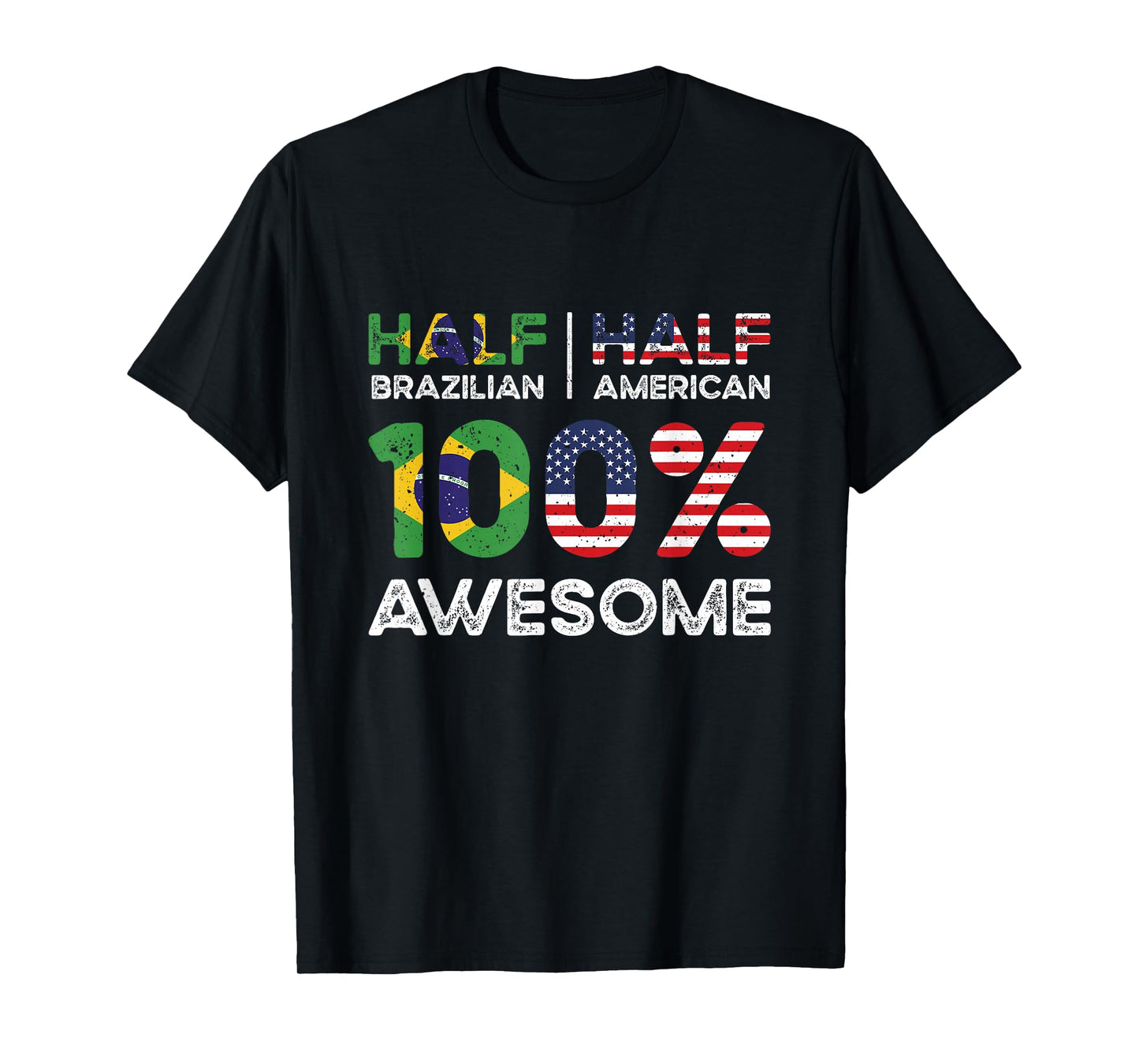 Brazilian American Patriot USA Grown Brazil US Flag T-Shirt