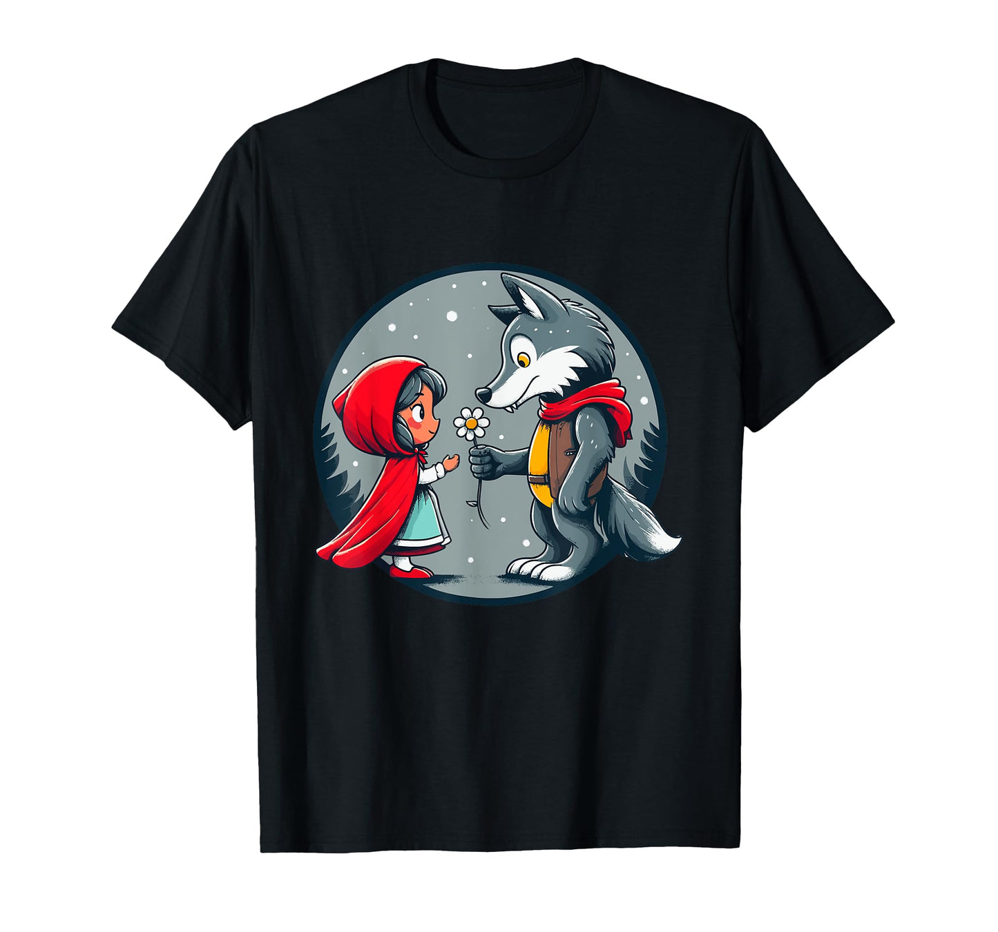 Little Red Riding Hood Wolf Fairy Tale Forest Children Cute T-Shirt