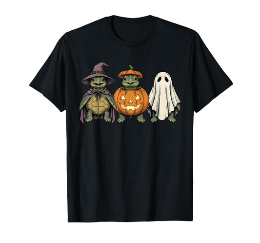 Spooky Ghost Sea Turtle Lover Pumpkin Halloween T-Shirt
