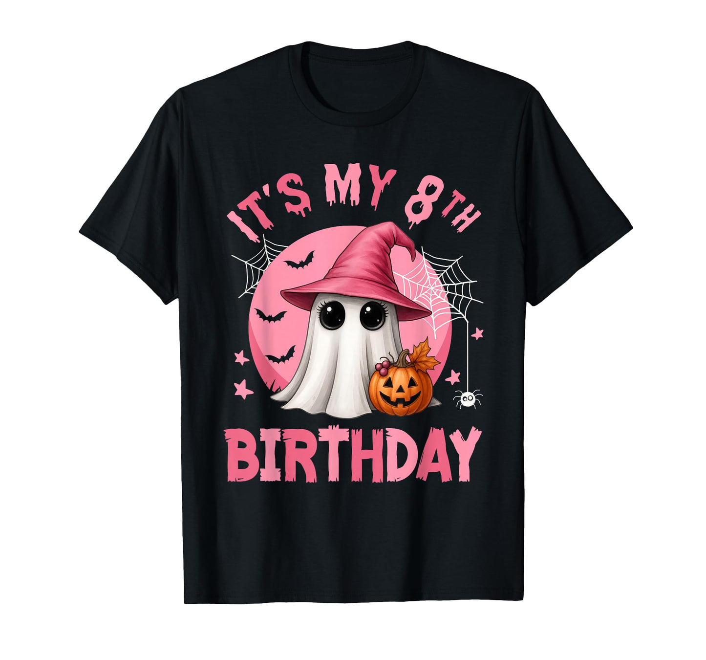 It's My 8th Birthday Ghoul Cute Ghost I'm 8 Years Old Kids T-Shirt