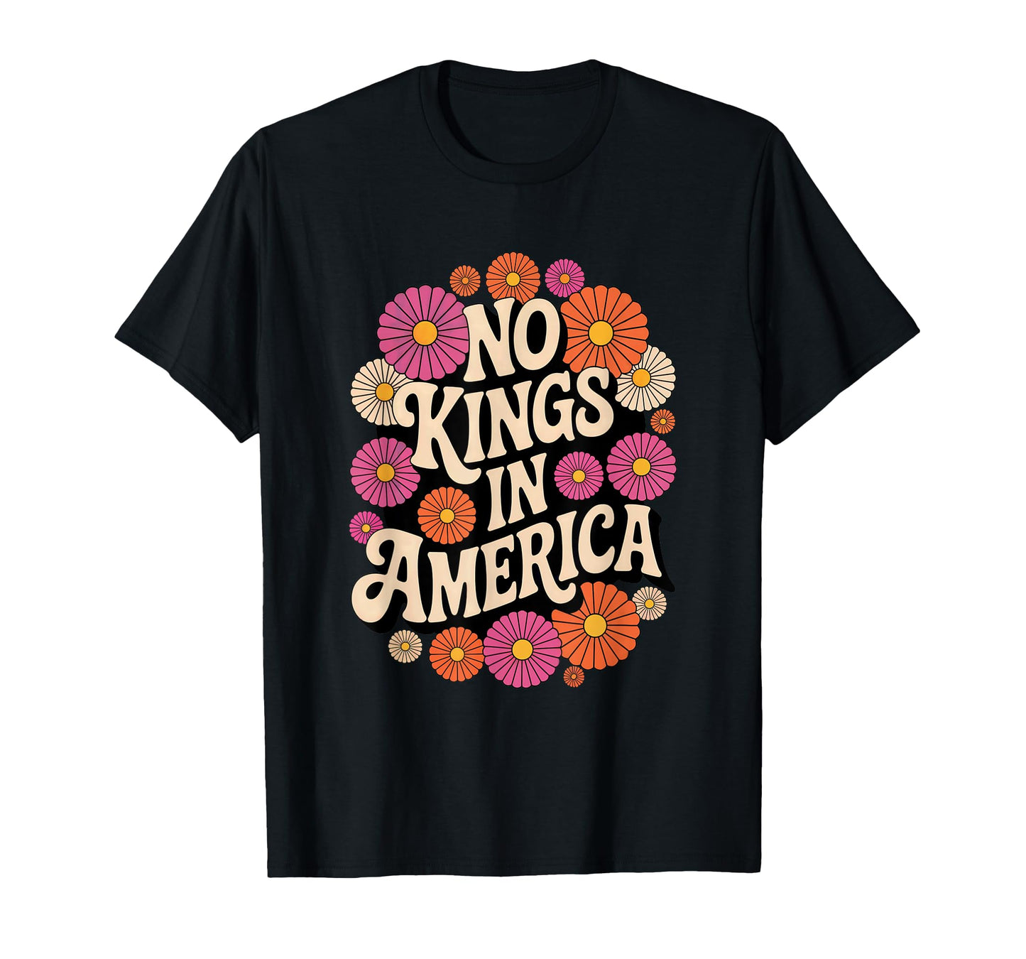 No Kings In America 70s Vintage Retro T-Shirt