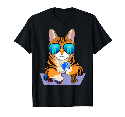 Cat Play Poker - Texas Hold'em Poker T-Shirt