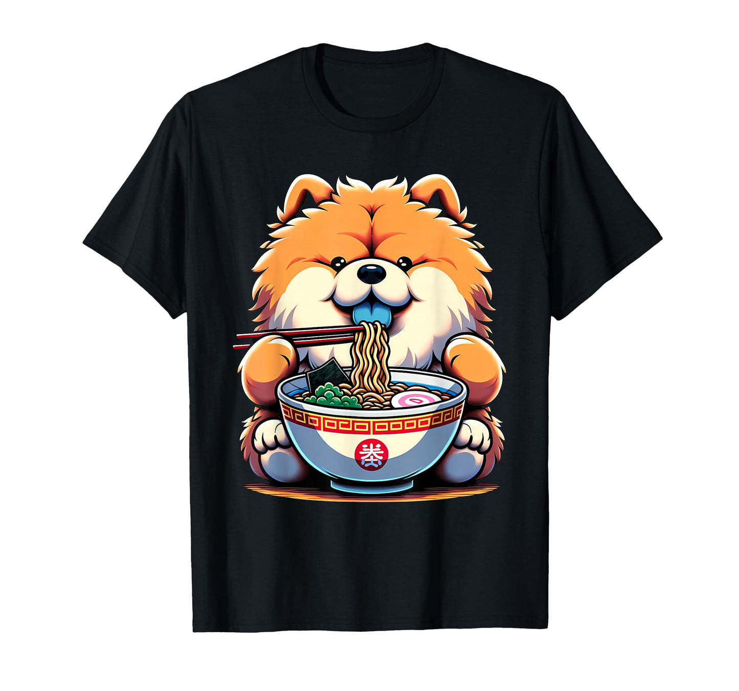 Kawaii Anime Chow Chow Dog Ramen T-Shirt