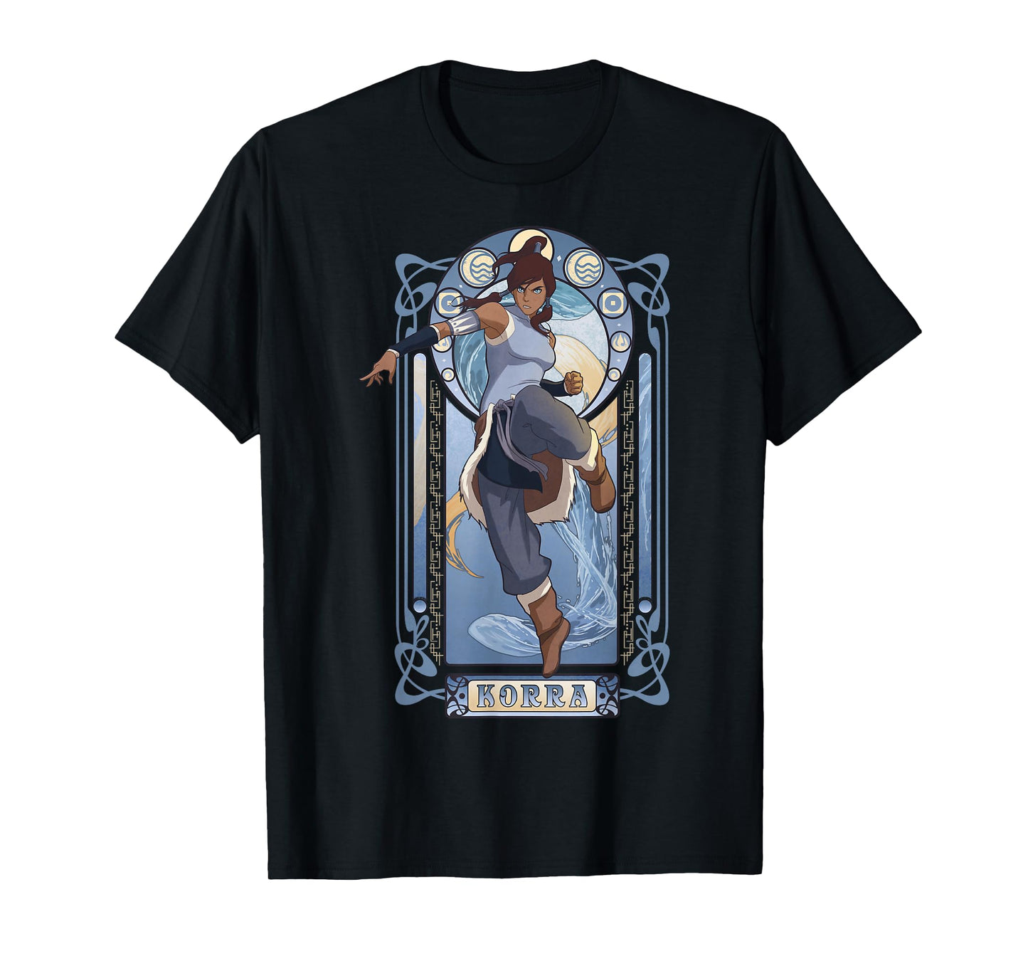 The Legend of Korra Elements Korra Art Nouveau Poster T-Shirt