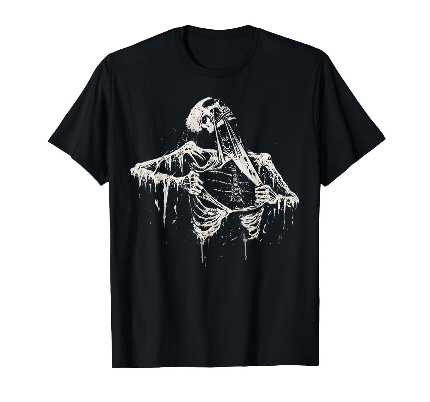 Death Skeleton Ripping Satan Horror Halloween Costume Spooky T-Shirt
