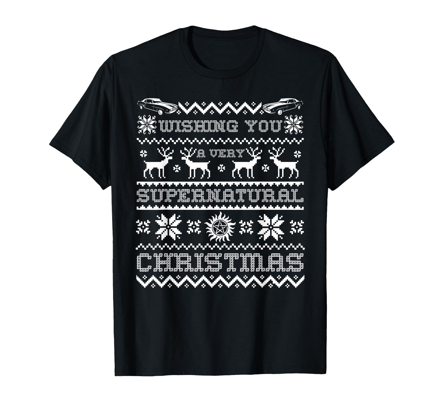 Supernatural Holiday Ugly Sweater Design T-Shirt