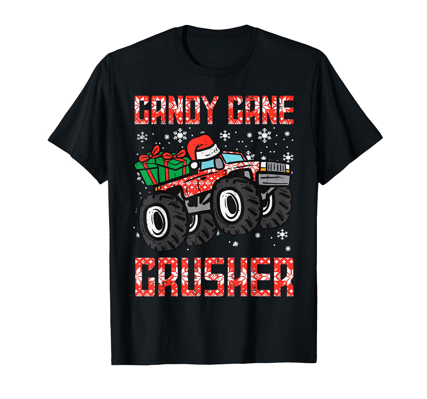 Candy Cane Crusher Construction Truck Holiday Christmas T-Shirt