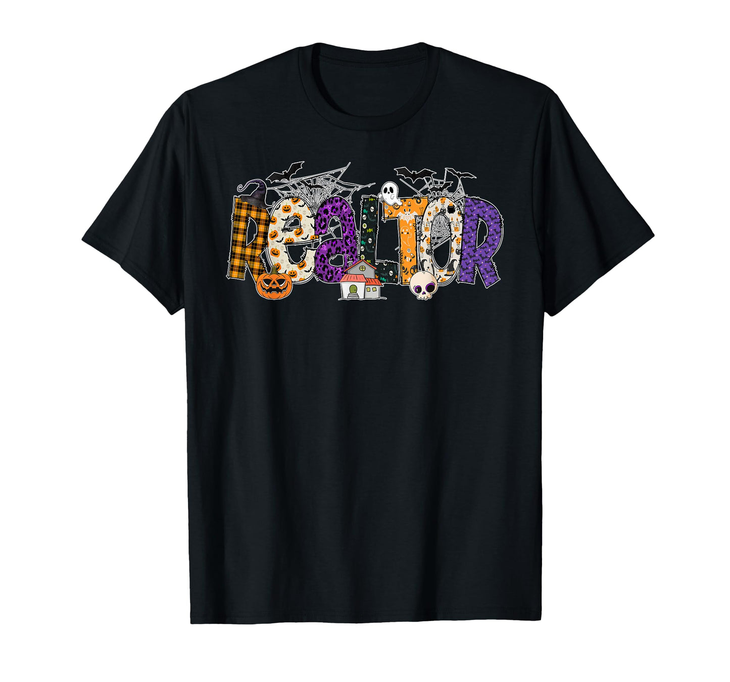Realtor Witch Hat Pumpkin Ghost Funny Halloween Gifts T-Shirt