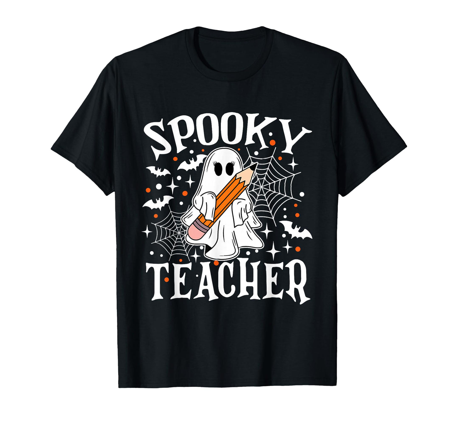 Spooky Teacher Halloween Ghost Pencil Spooky Teacher Era T-Shirt