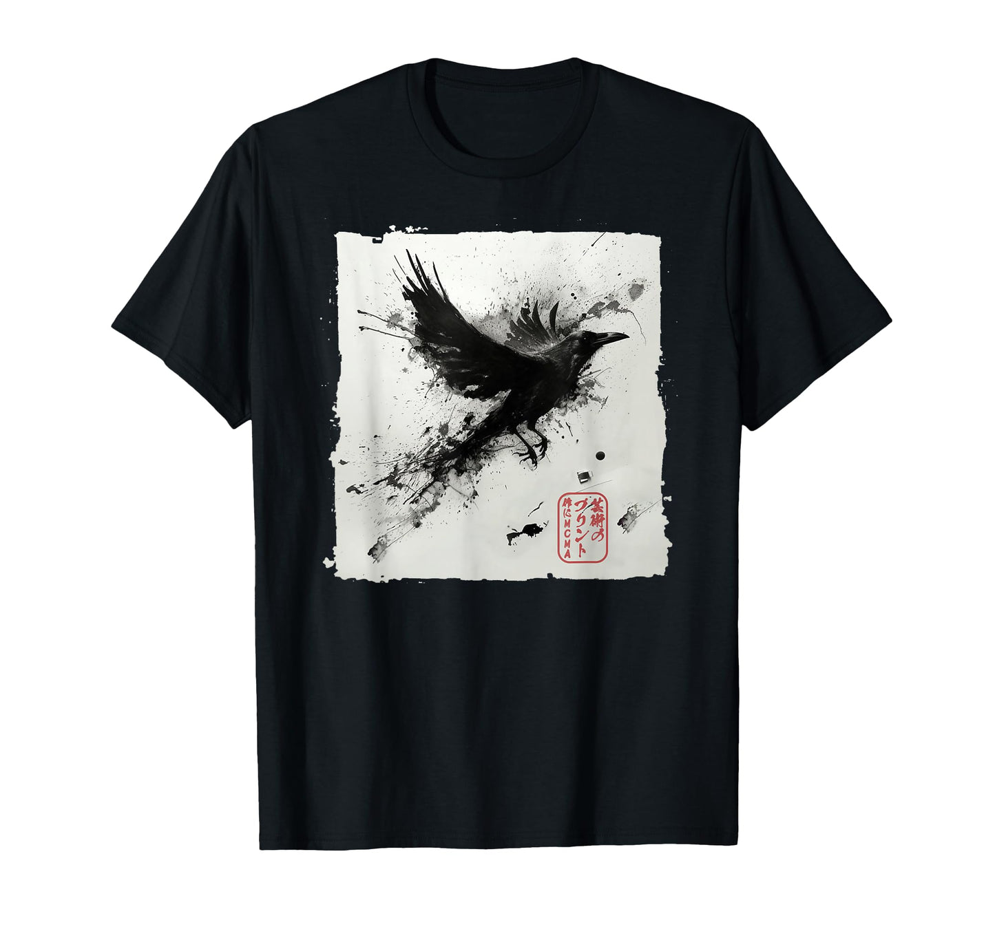 Japanese Art Ink Raven/Crow - Men, Women, Kids Graphic T-Shirt