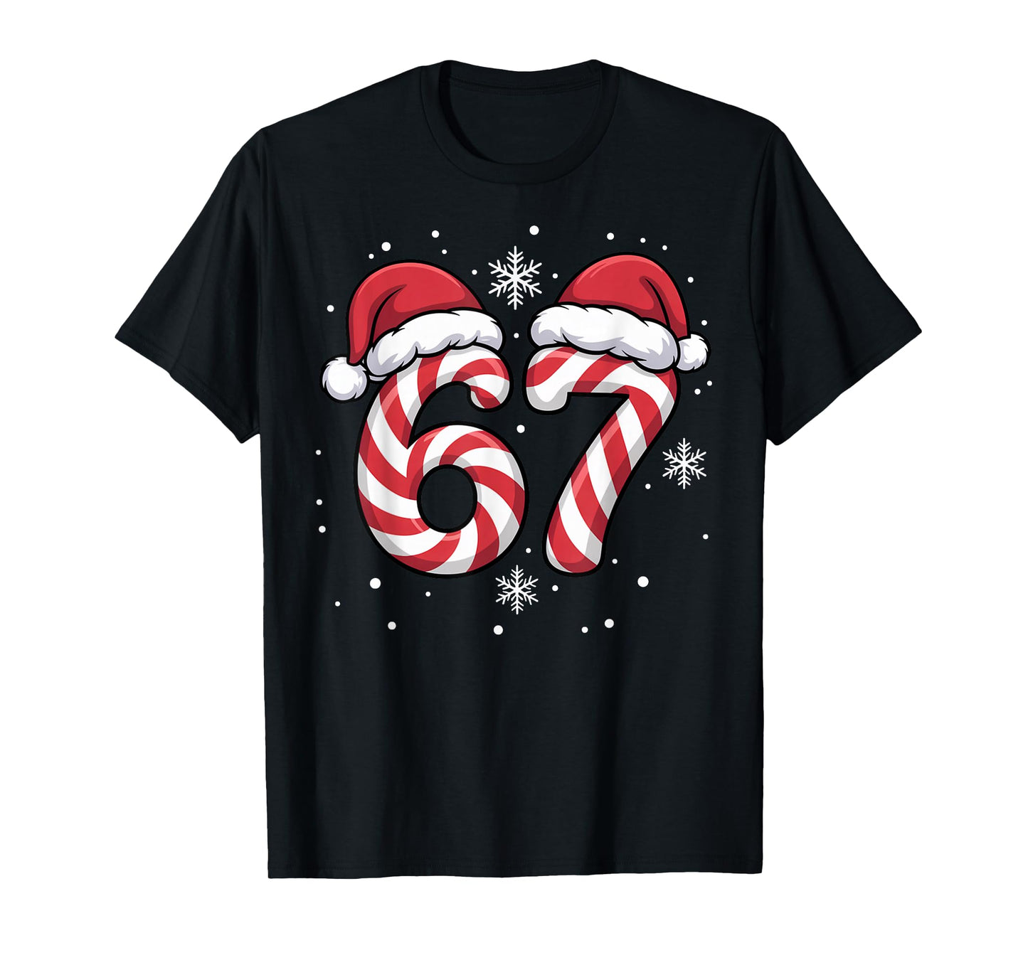 Funny Viral 67 Candy Canes Santa Funny Holiday Kids Humor T-Shirt