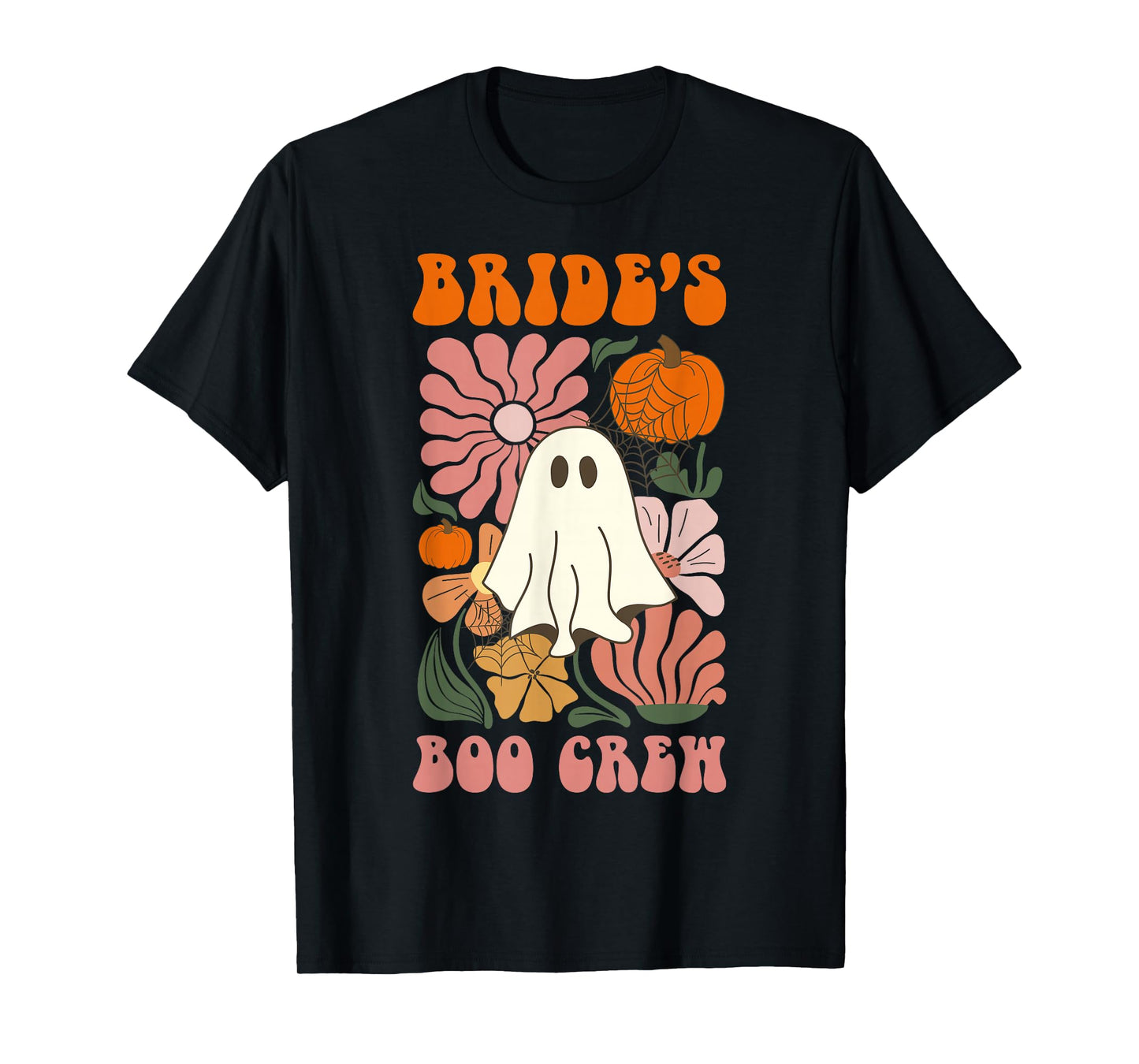Bride's Boo Crew Floral Ghost Halloween Bachelorette Party T-Shirt