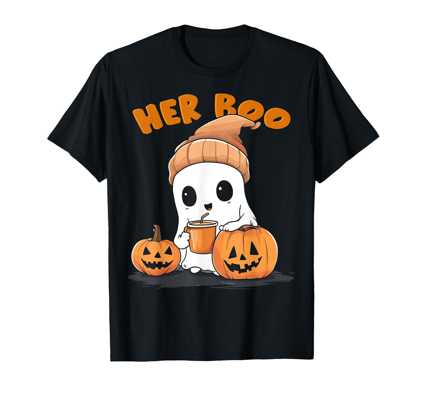 Her Boo His Boo Funny Ghost Matching Couples Halloween 2025 T-Shirt