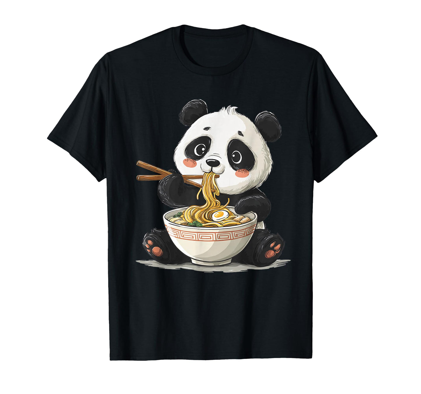 Cute Panda Ramen Japanese Anime T-Shirt