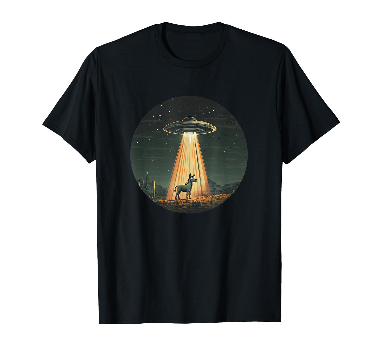 Space-Loving Donkey Abducted by UFO for Cosmic Alien Fun T-Shirt