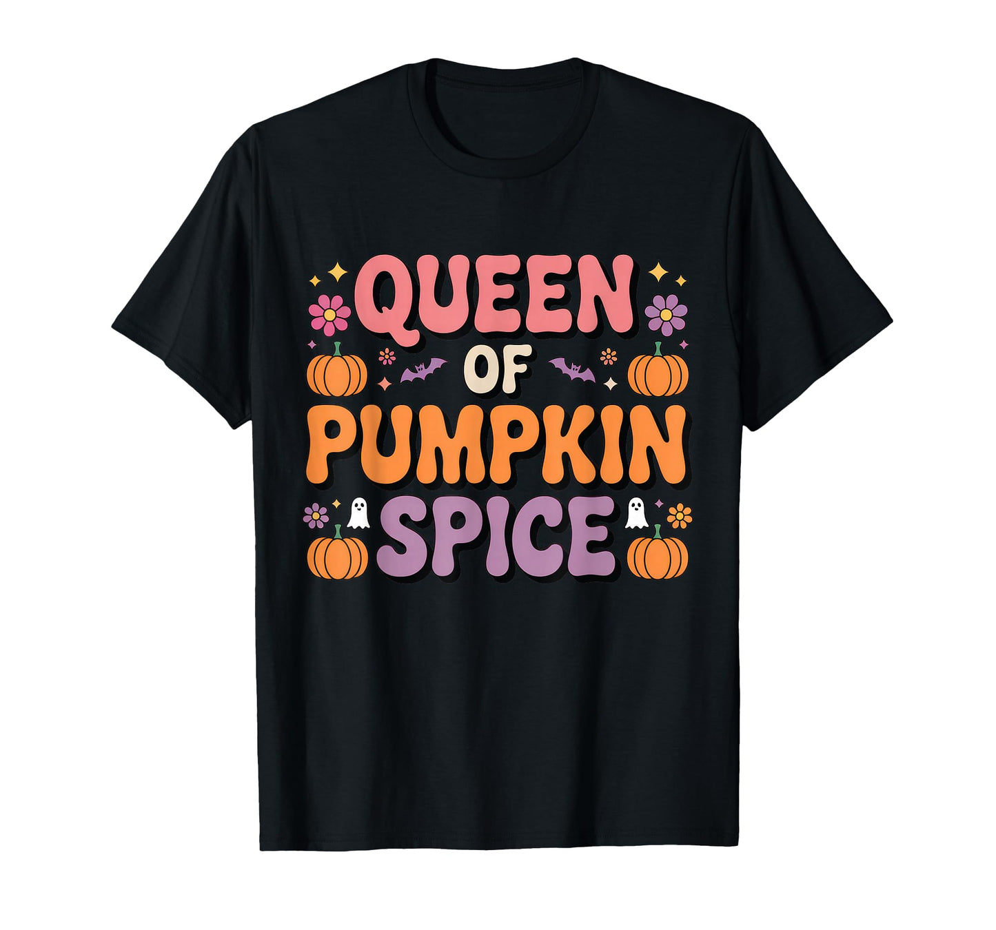 Queen of Pumpkin Spice Tee Cute Fall Autumn Season Coffee T-Shirt