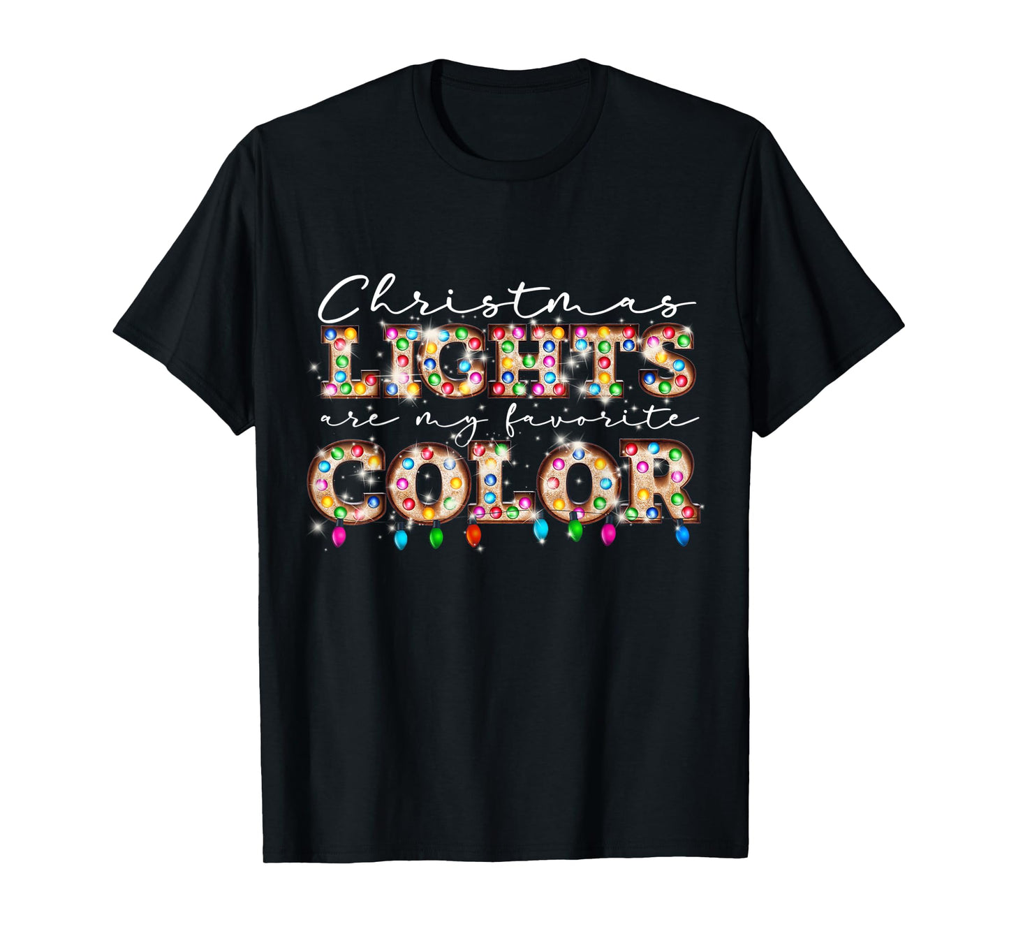 Christmas Lights Are My Favorite Color Matching Family Xmas T-Shirt