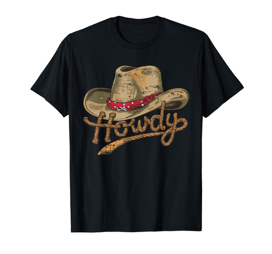Howdy Cowboy Hat Funny Western Rodeo T-Shirt