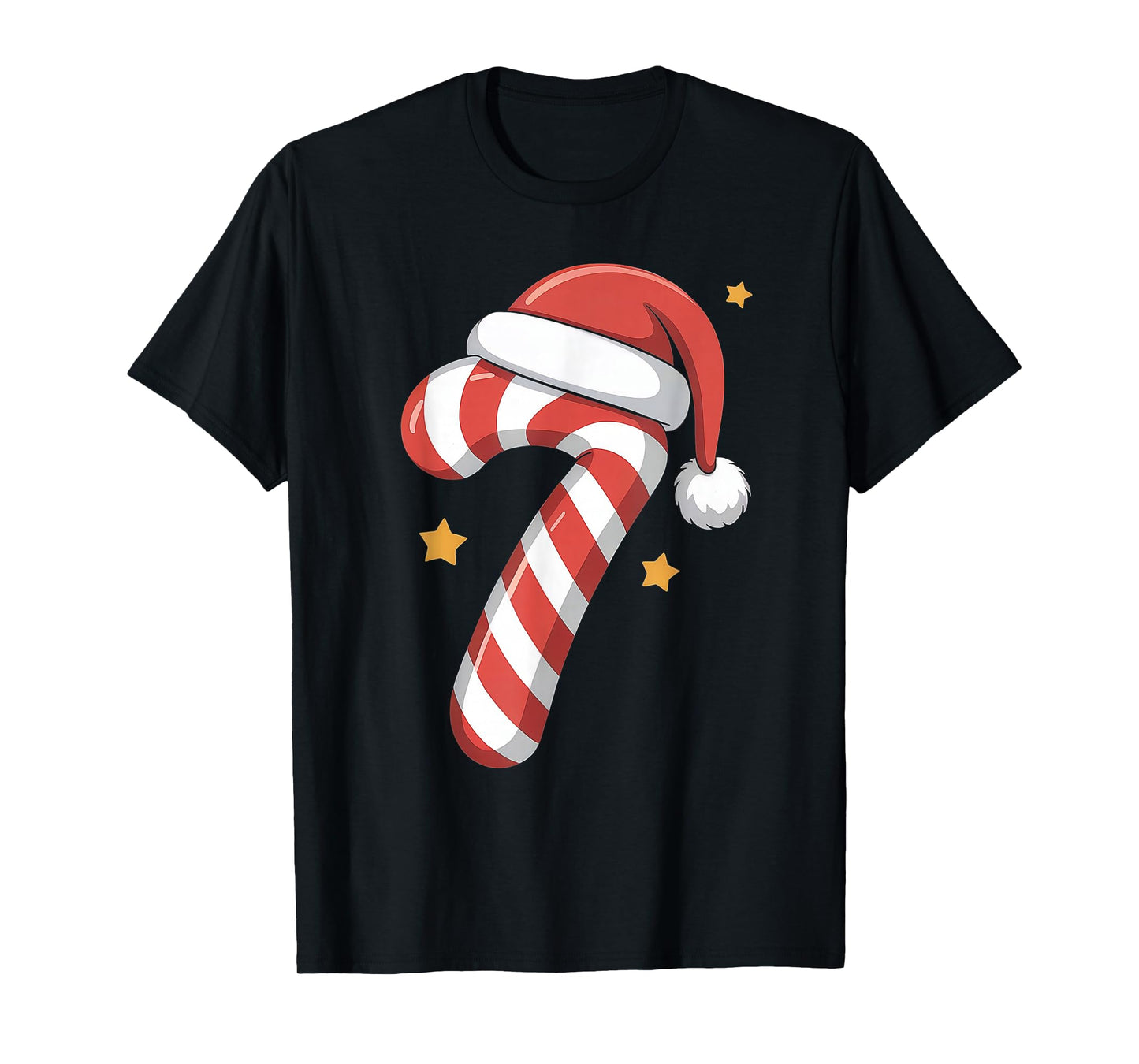 Xmas Candy Cane 7 Santa Hat Six Seven Matching Christmas T-Shirt