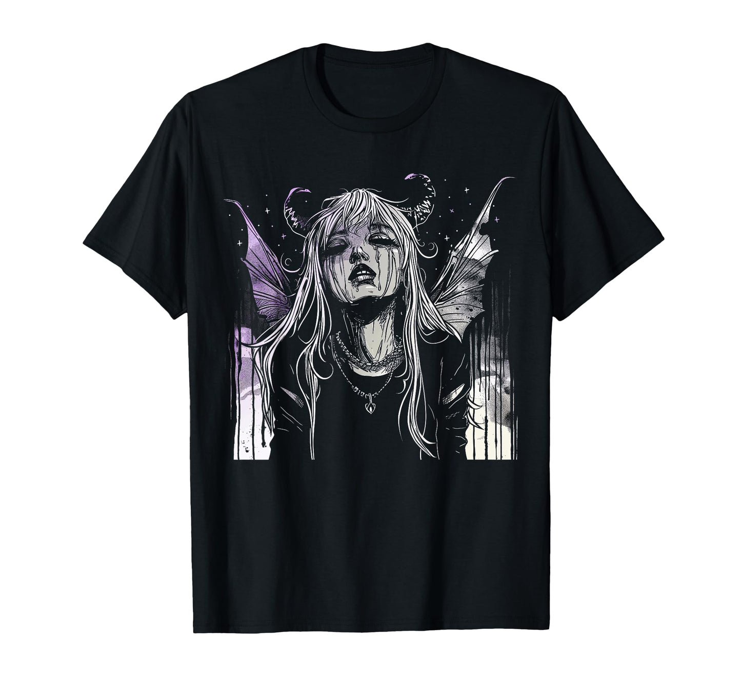 Goth Fairy Fairycore Horror Demon Girl Purple Alt Aesthetic T-Shirt