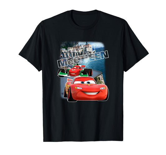Disney Pixar Cars 2 Viva McQueen Italy Race Poster T-Shirt