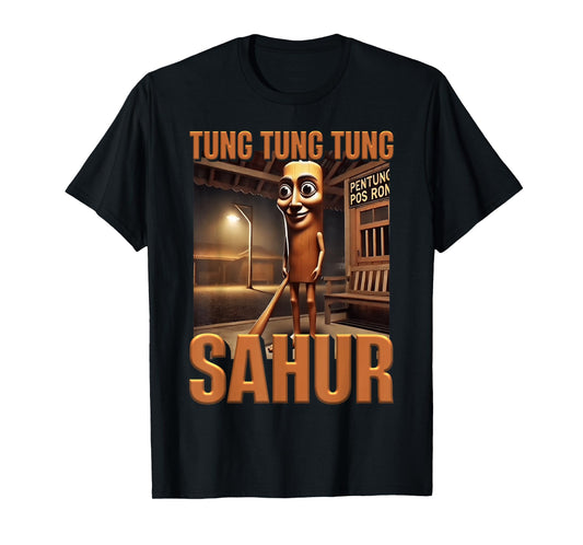 Tung Tung Tung Sahur AI Monster Italian Brainrot Kids Boys T-Shirt