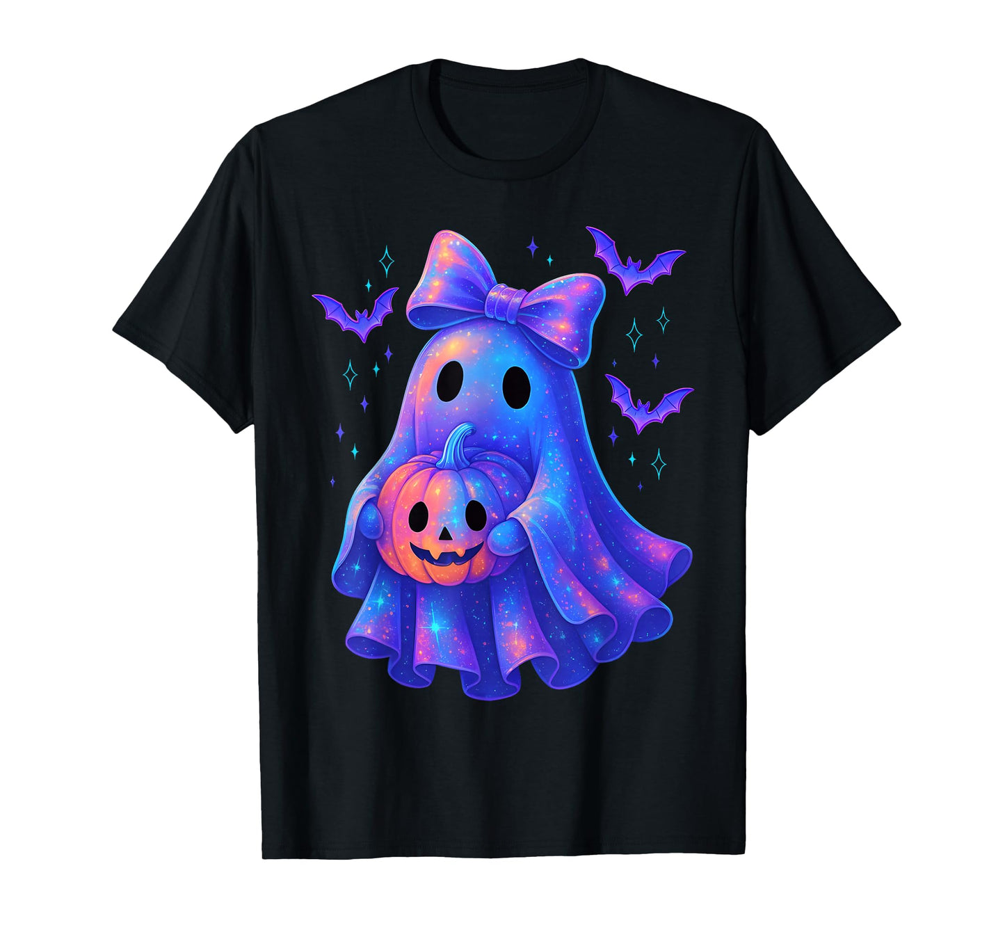 Cute Ghost Coquette Bow Halloween Spooky Season Girl Women T-Shirt