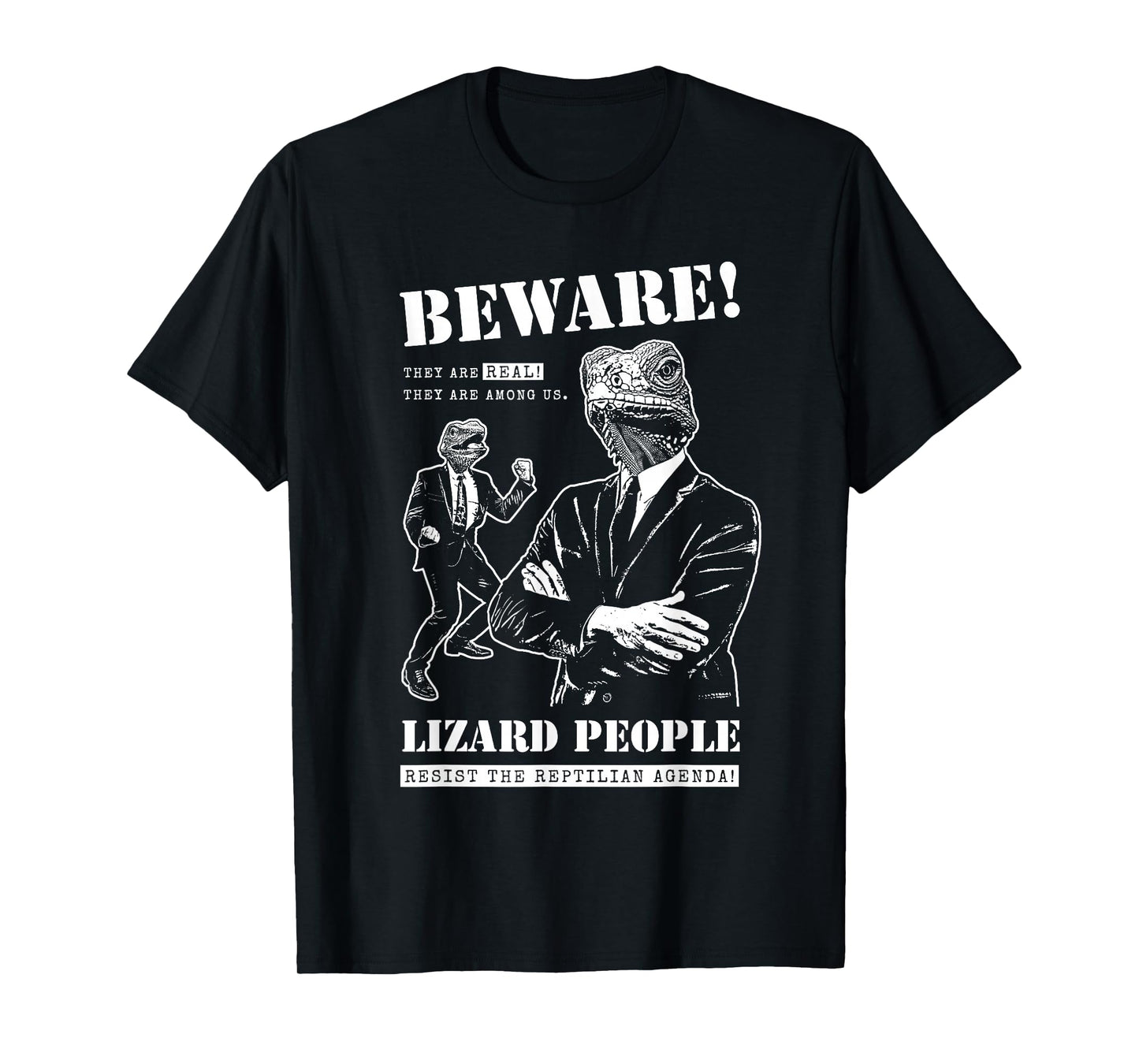 UFO Nerds Lizard People T-Shirt - Women, Sci-Fi & Fantasy Enthusiasts - Black - Small - Short Sleeve - T-Shirt
