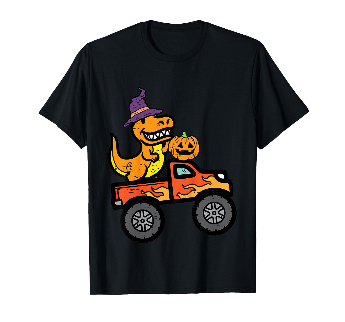 Kids Halloween Monster Truck Dino Trex Costume Boys Kids Toddler T-Shirt