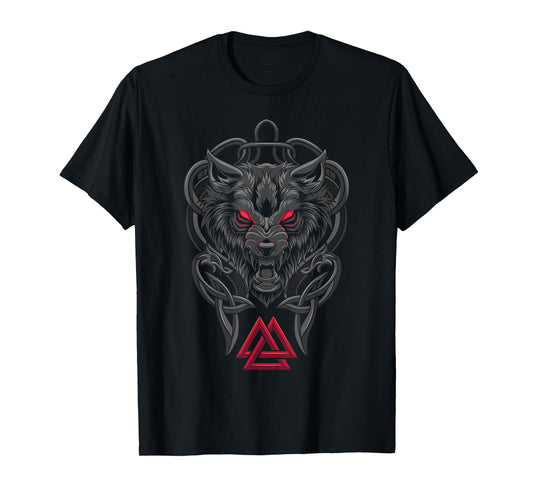 Viking Fenrir - Monstrous Wolf Valknut Norse Mythology T-Shirt