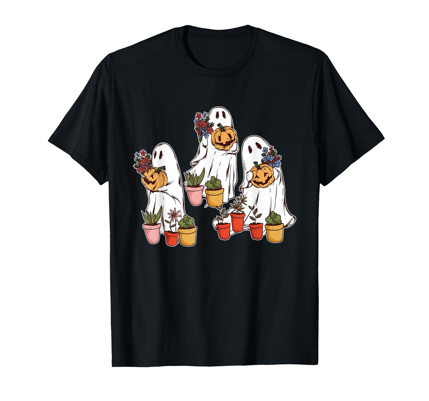Ghost Plant Lady Halloween Ghostly Gardening Plant T-Shirt