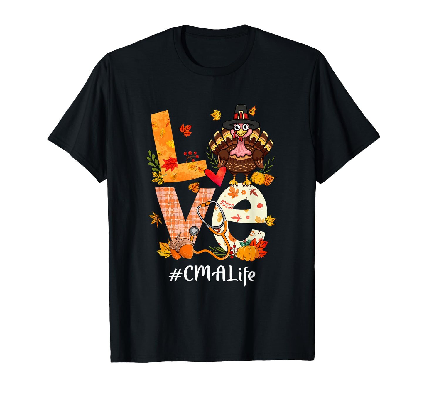 Love CMA Life Funny Turkey Pumpkin Leopard Thanksgiving T-Shirt