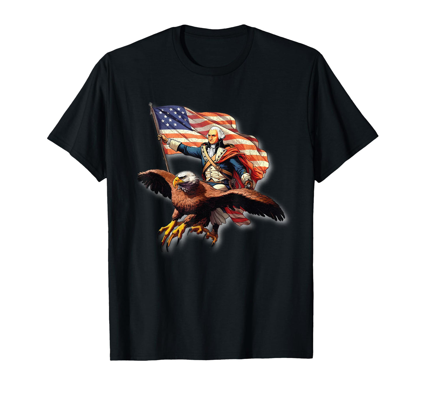 George Washington Riding A Bald Eagle Patriotic Woman Man T-Shirt