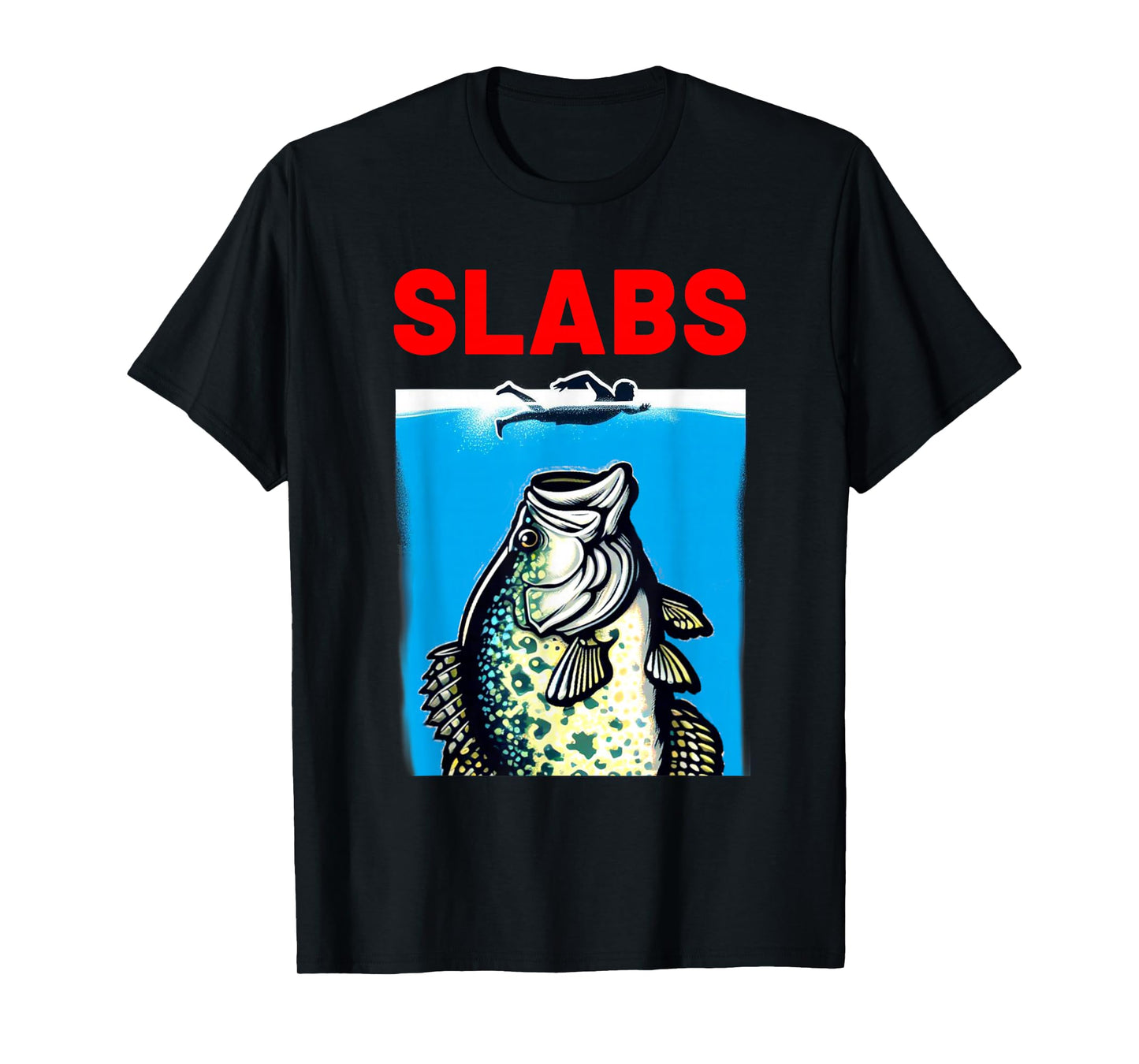Funny Slab Famous Shark Movie Parody Slabs Crappie Fishing T-Shirt
