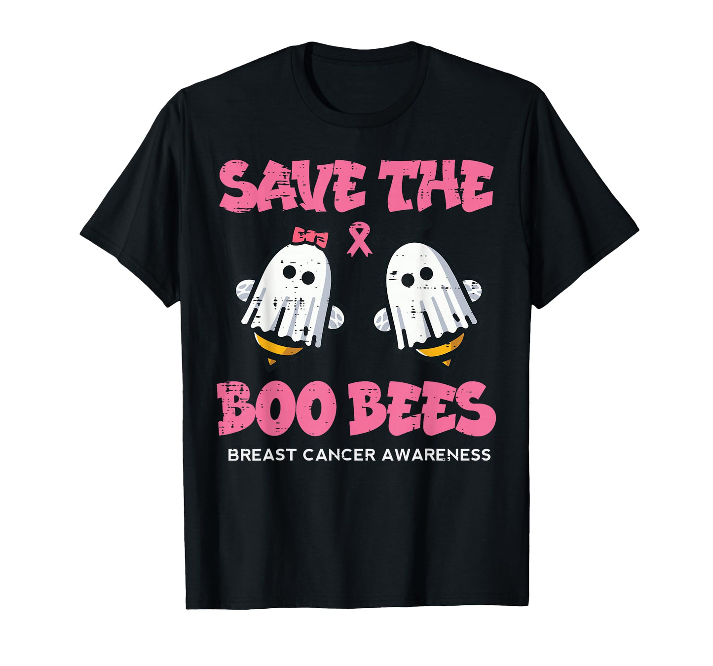 Save The Boo Ghost Bees Breast Cancer Awareness Women Men T-Shirt