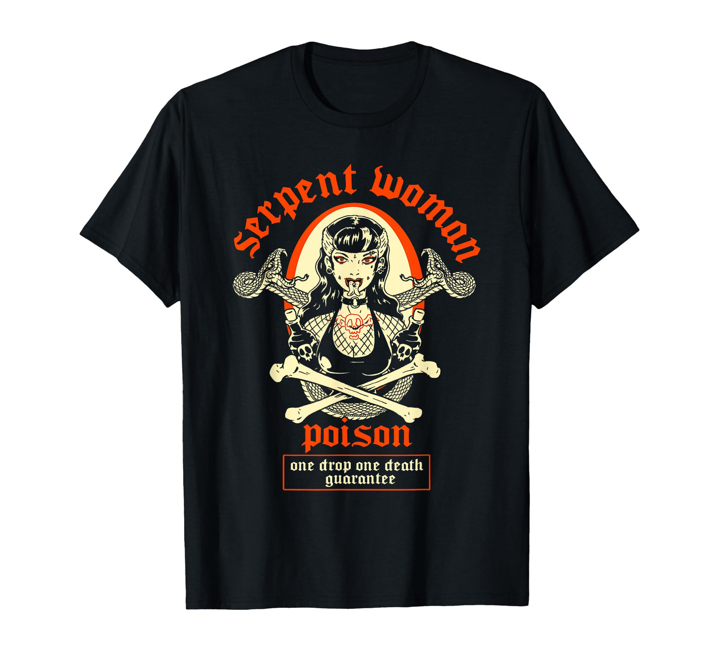 Serpent Woman Goth Girl Psychobilly Tattooed Pinup Poison T-Shirt