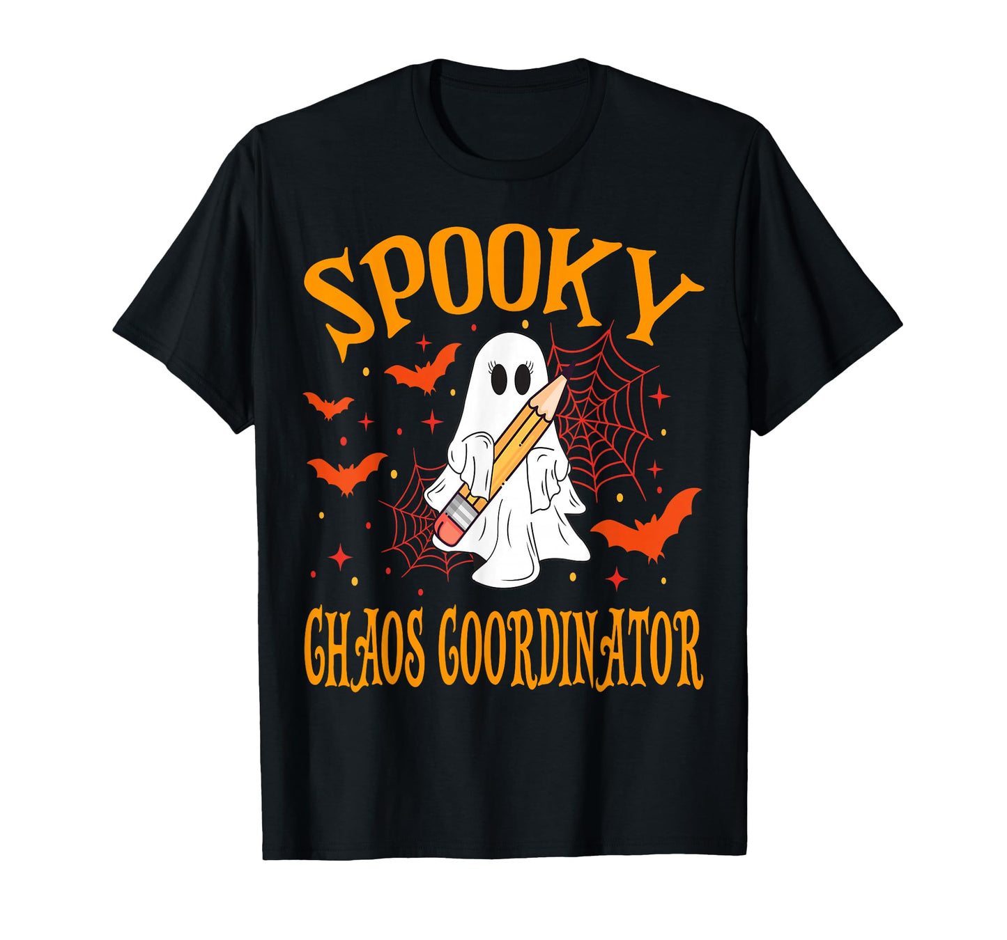 Spooky Chaos Coordinator Ghost Funny Halloween School T-Shirt