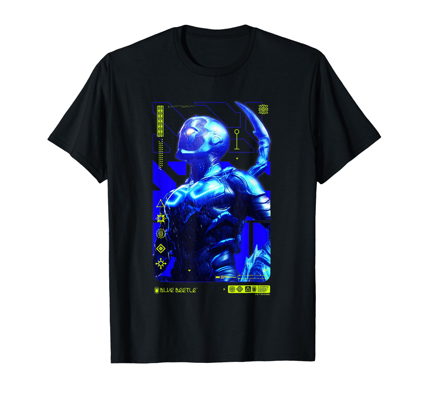 Blue Beetle Heroic Pose Information Card Poster V2 T-Shirt
