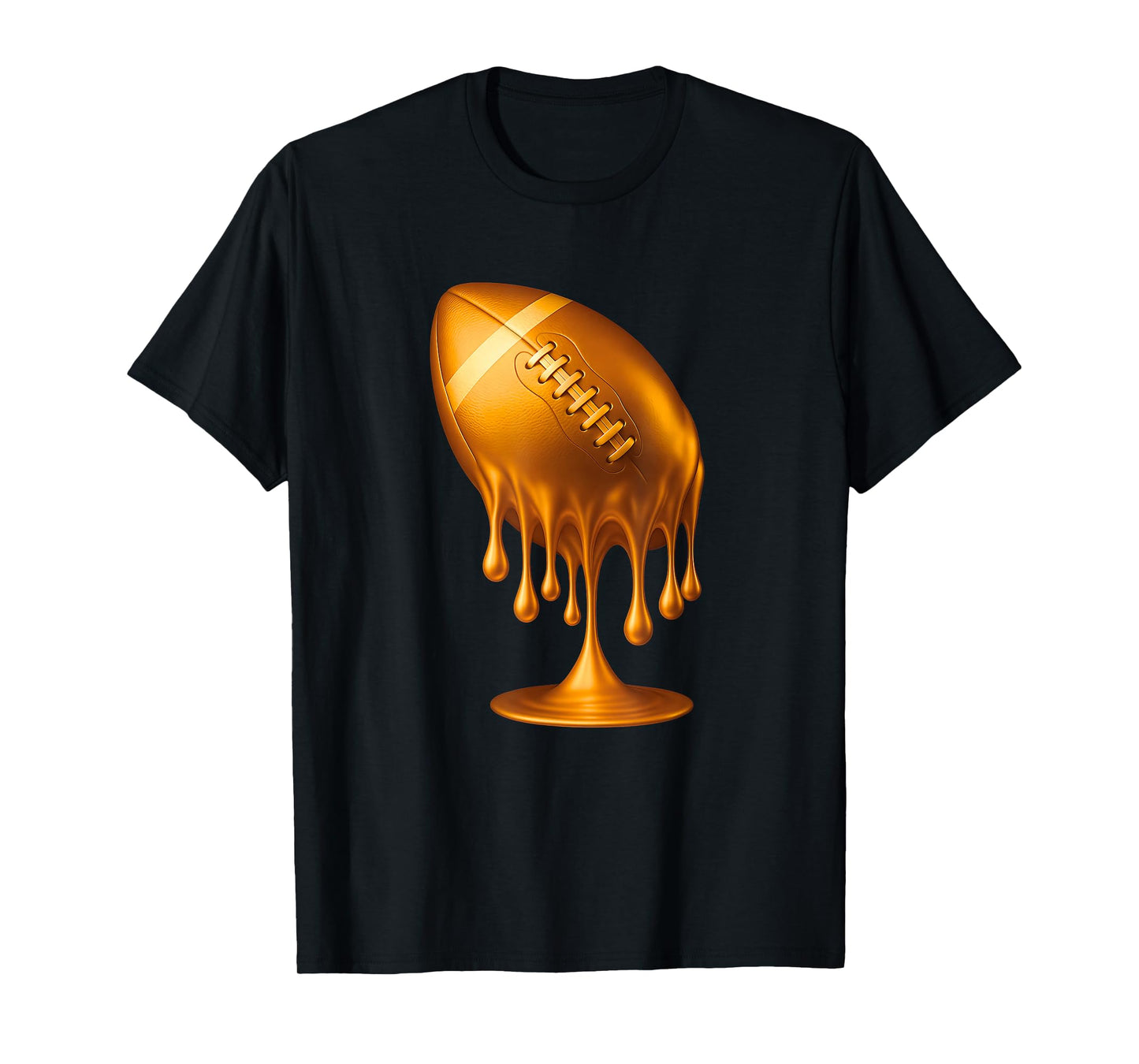 Gold Drip Football Touchdown Player Fans Game Day Tailgate T-Shirt