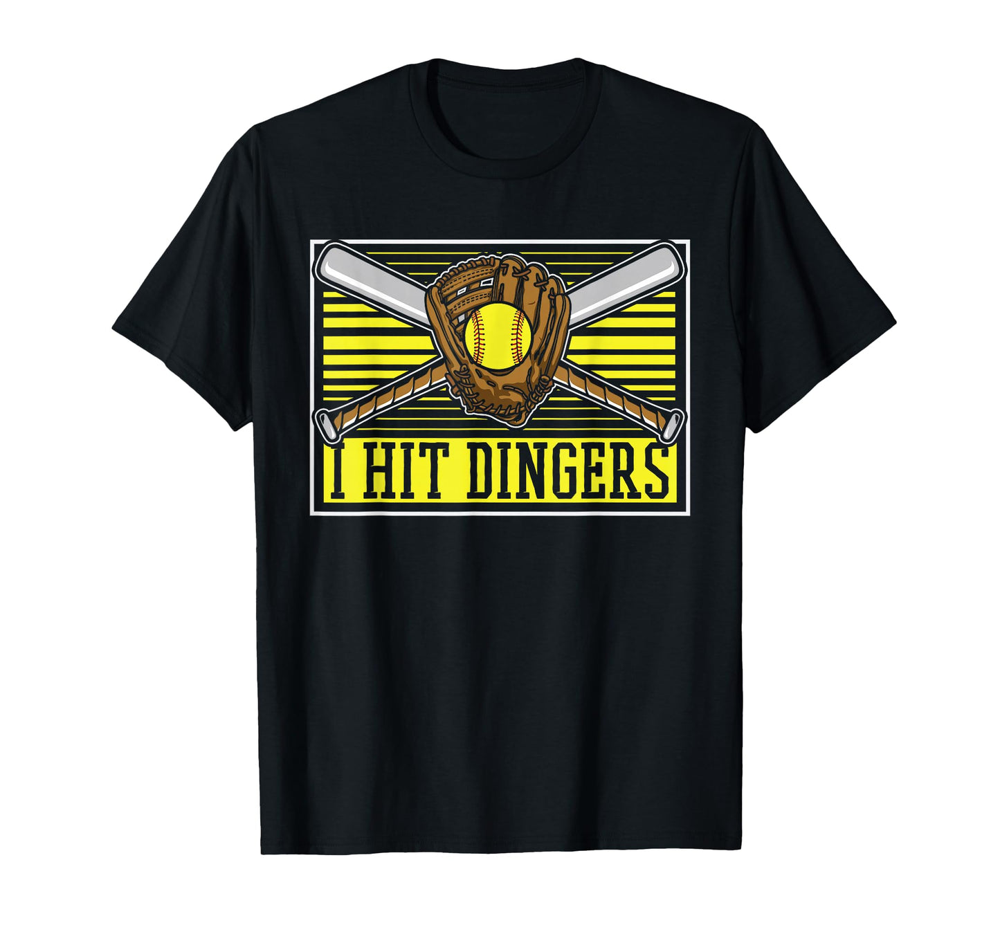 Funny Softball Batter Catcher Pitcher - I Hit Dingers T-Shirt