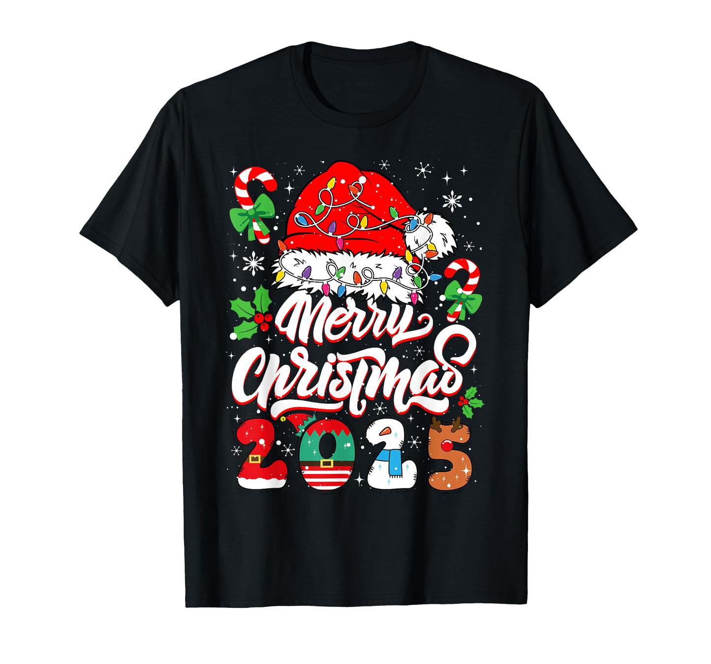 Merry Christmas 2025 Family Matching Pajamas Xmas Men Women T-Shirt